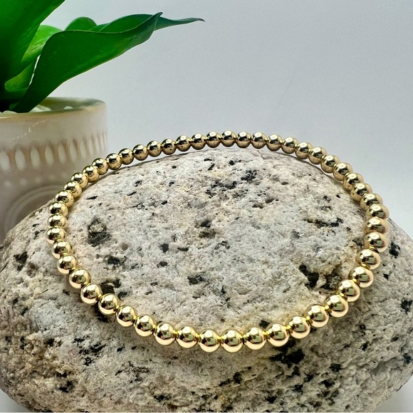4mm 14k GF Stretch Bracelet - Gold main image 0